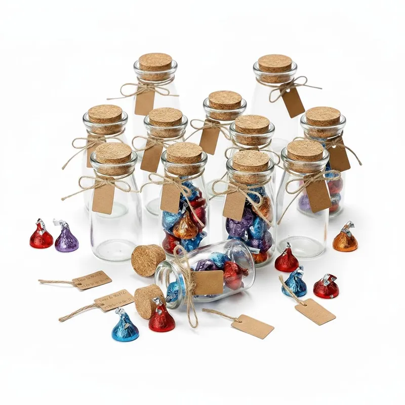 Otis Classic Small Glass Jars with Lids – Set of 12 Mini Glass Bottles with Corks for Halloween Decorations Fall Décor Wedding & Party Favors, Halloween DIY Crafts, Potions, Spices & Candy, 3.4 oz